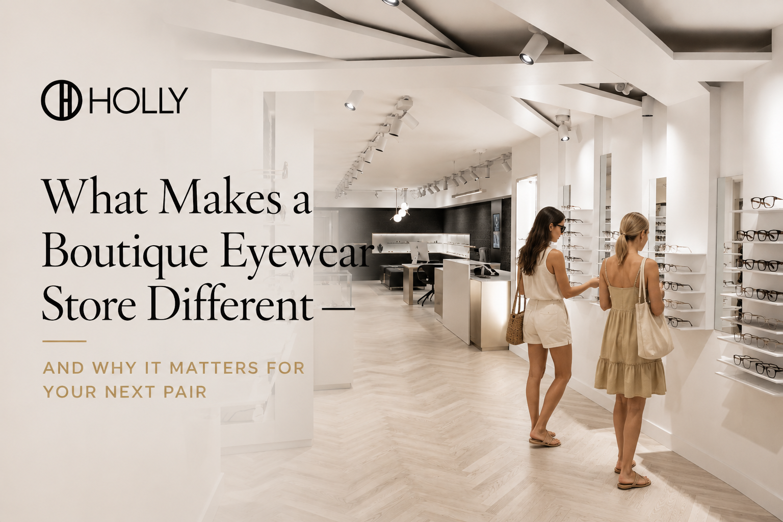 Interior of Holly Eyewear, an independent eyewear boutique at 130 Cumberland Street, Yorkville, Toronto
