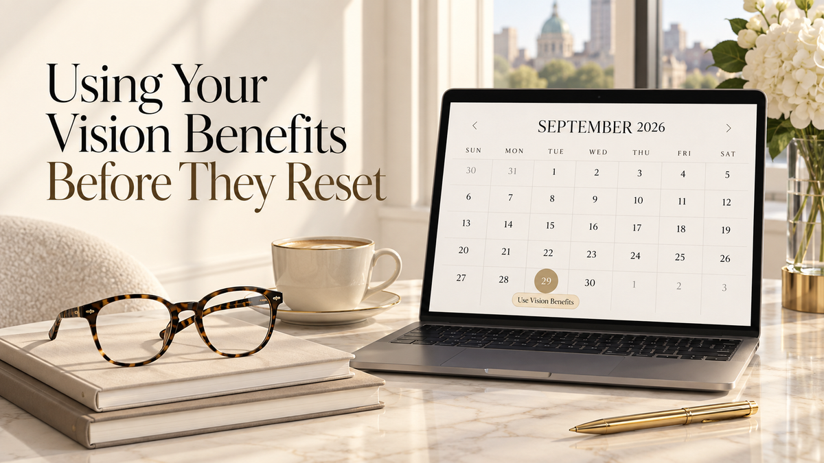 Person reviewing a vision benefits plan document, Holly Eyewear, 130 Cumberland Street, Yorkville