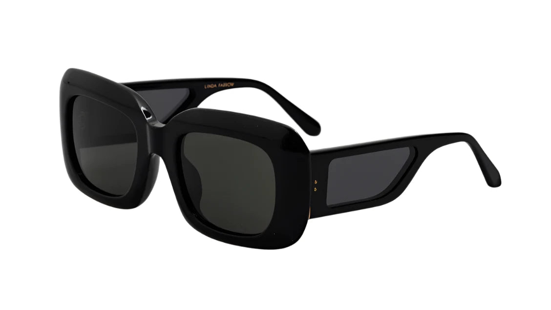 Linda Farrow LFL1550S EMMY 001 Black/ Yellow Gold/ Grey