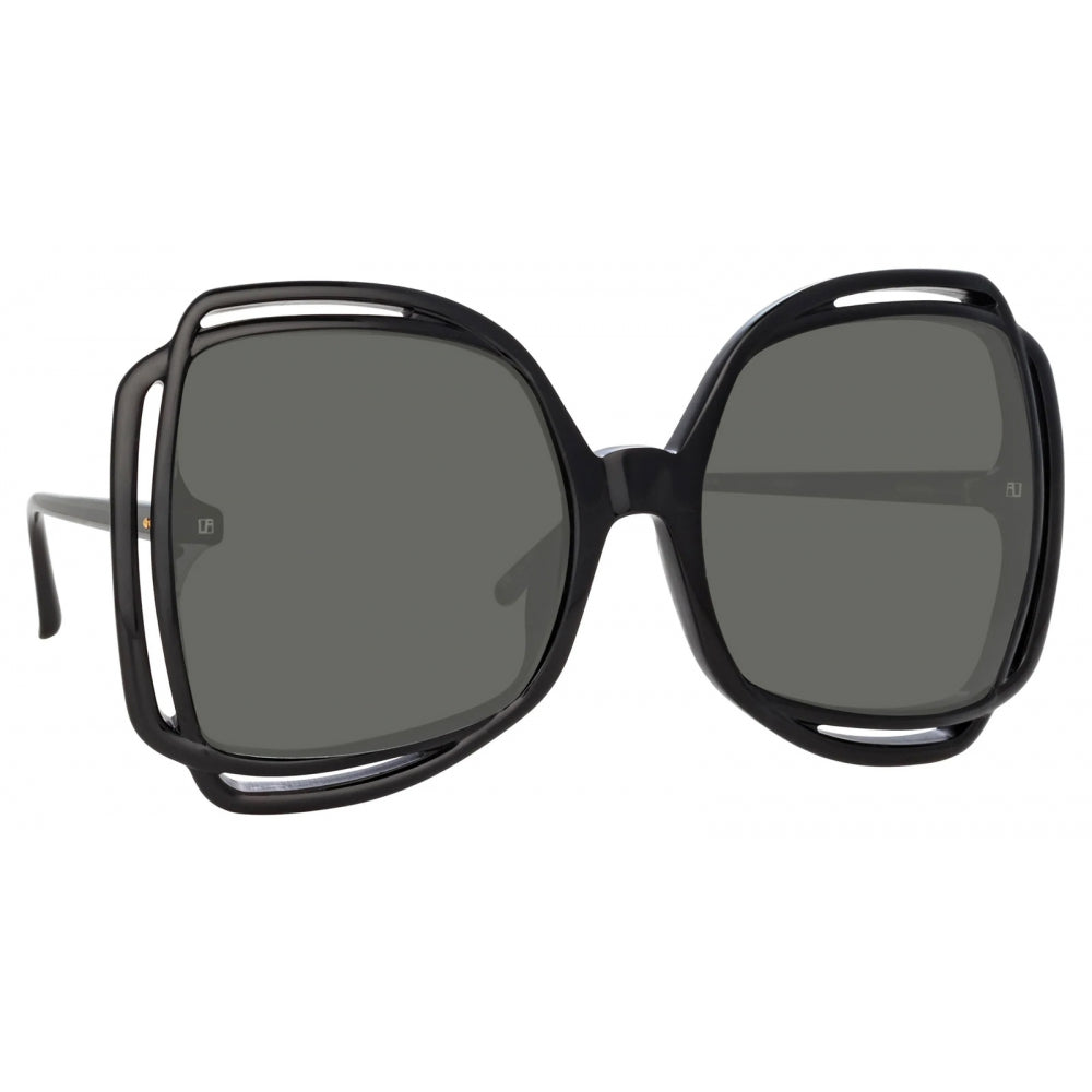 Linda Farrow Valentina LFL1173/1 black sunglasses, angle view