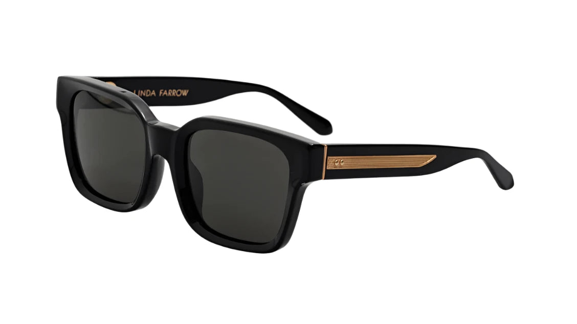 Linda Farrow LFL1561S NATHAN 001 Blck/ Yllw Gld/ Grey