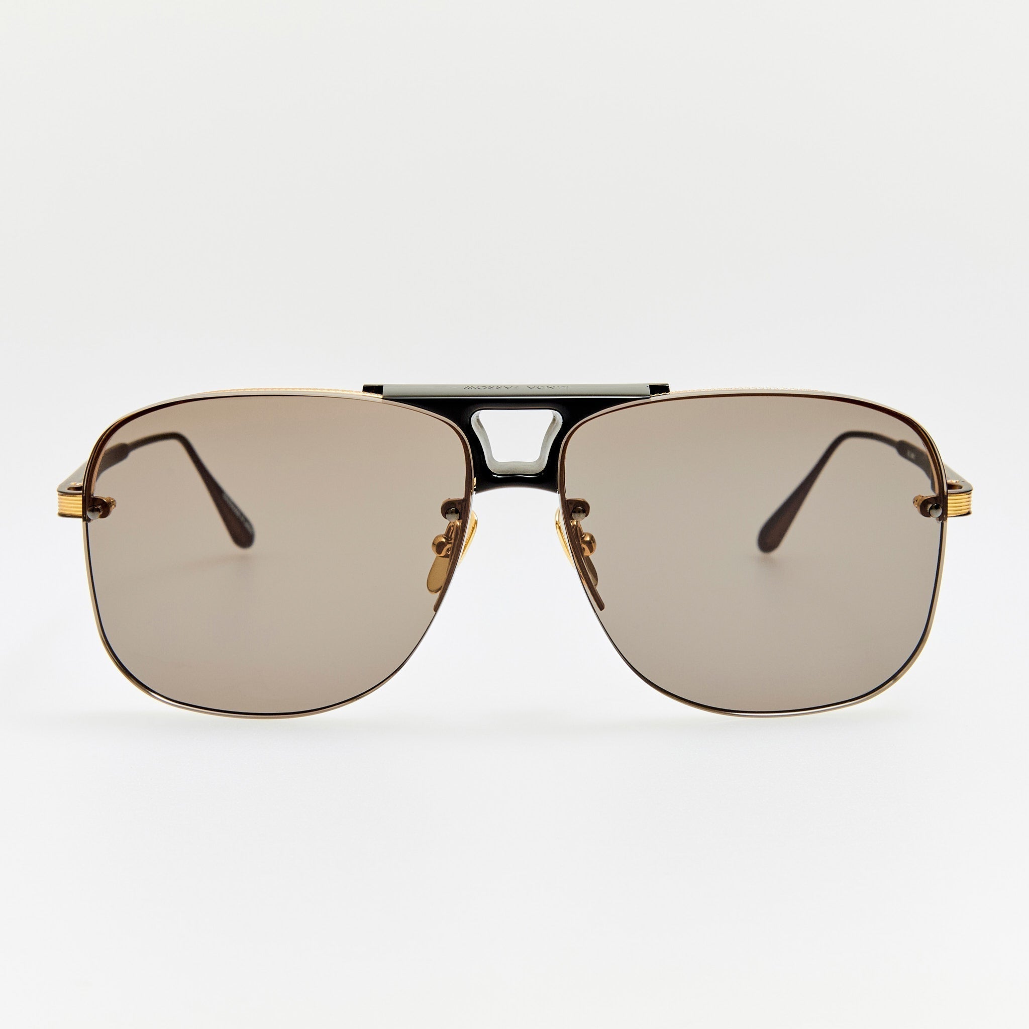 Linda Farrow Skye sunglasses in matt nickel front view