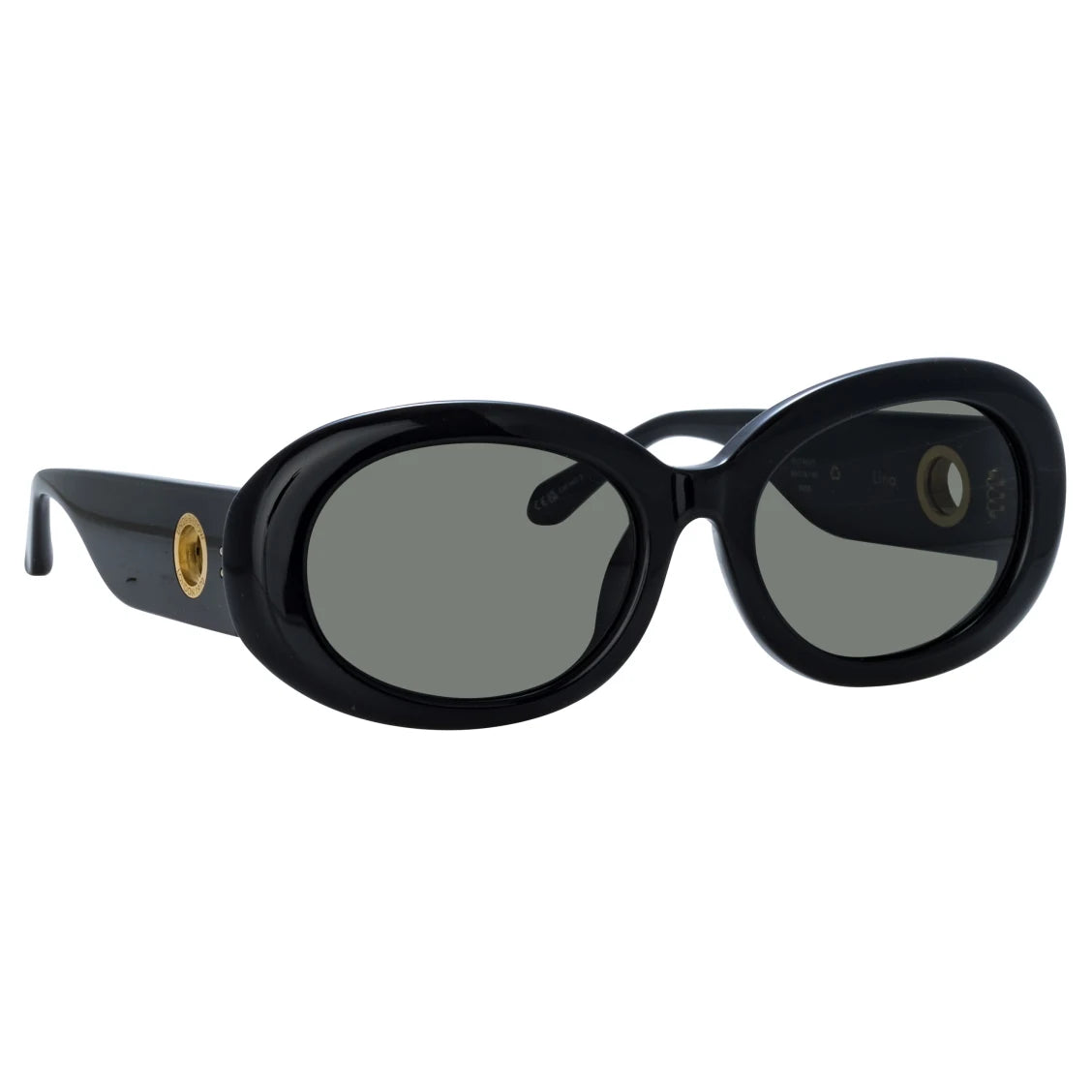 Linda Farrow LFL1462S LINA 001 Black/ Yellow Gold/ Grey