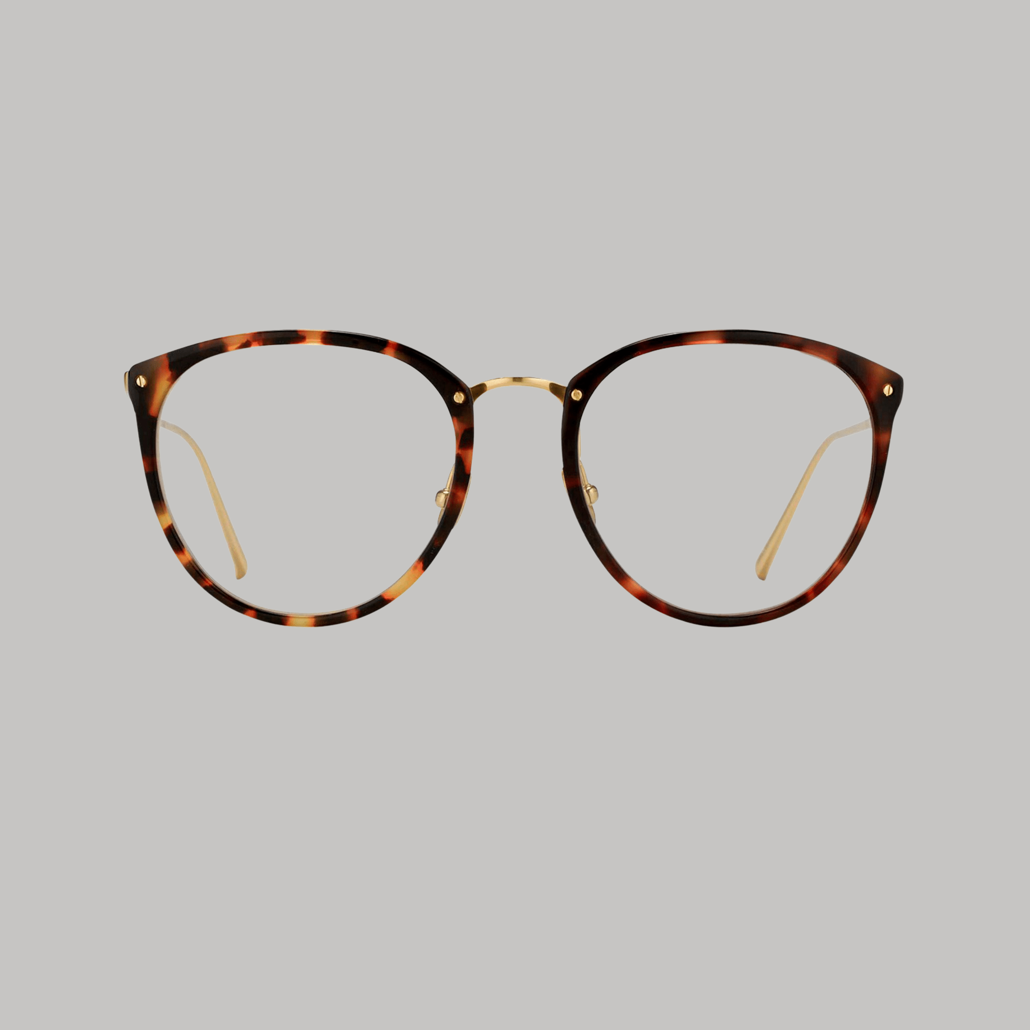 Linda Farrow Calthorpe optical frame in tortoiseshell front view