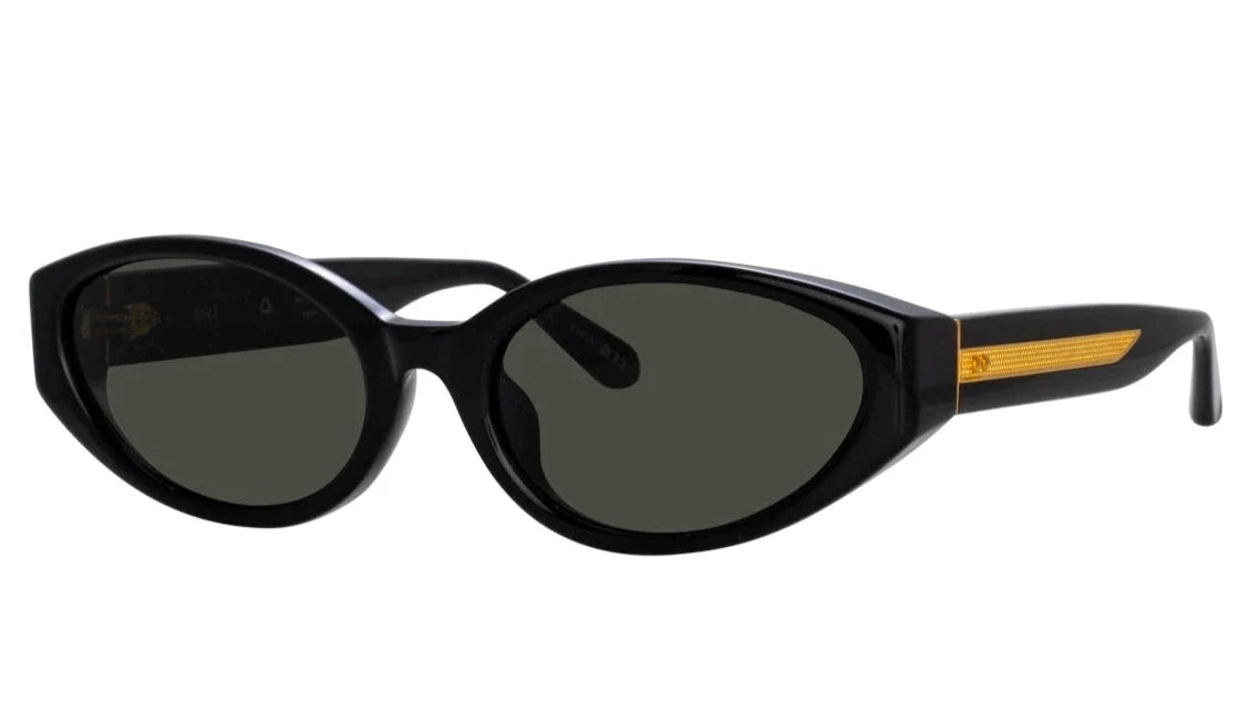 Linda Farrow LFL1540S LYRA 001 Black/ Yellow Gold/ Grey