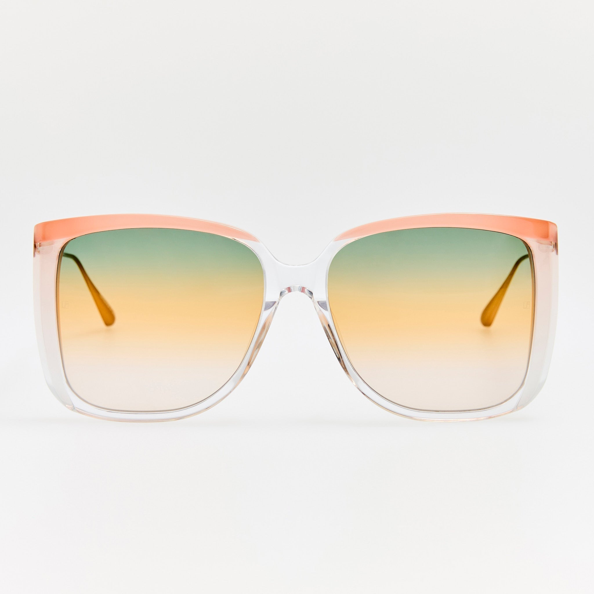 Linda Farrow Helena sunglasses in clear and tutti frutti front view
