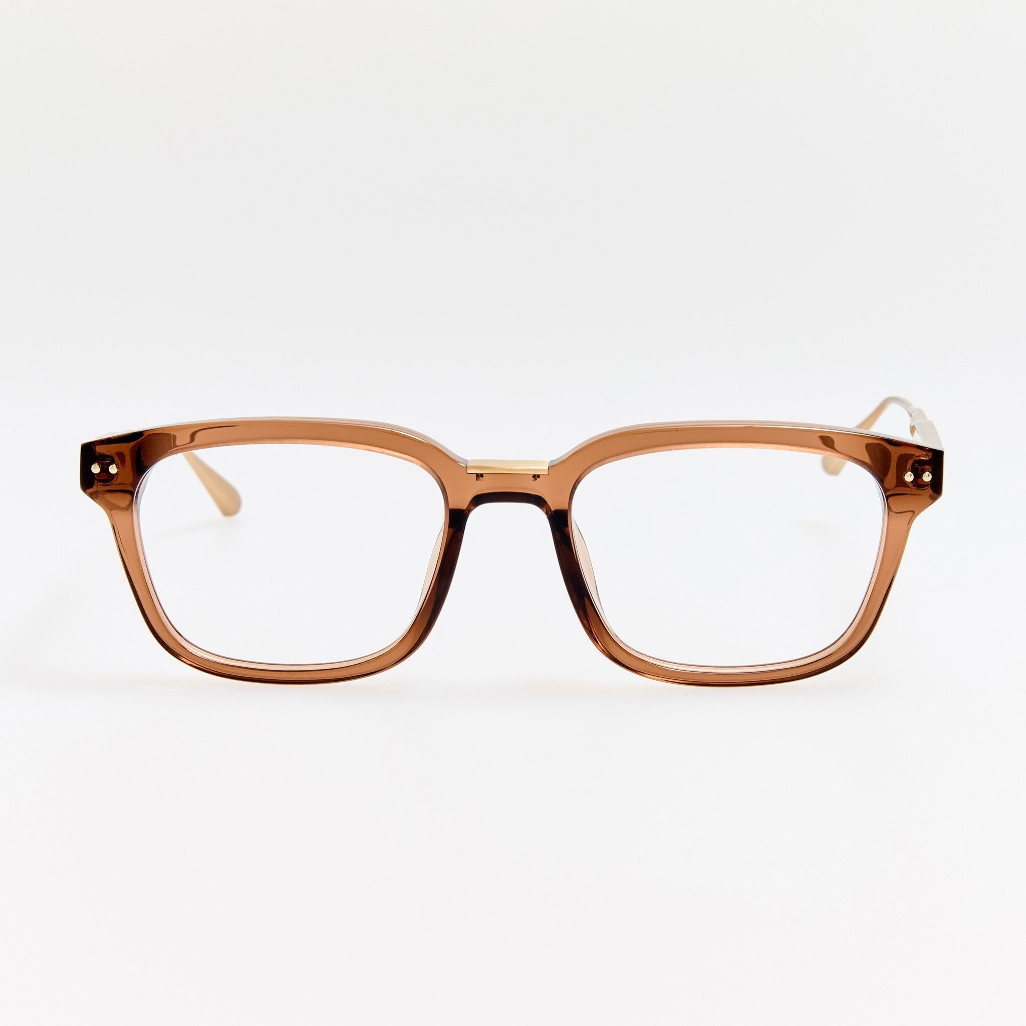 Linda Farrow Mauro optical frame in brown front view