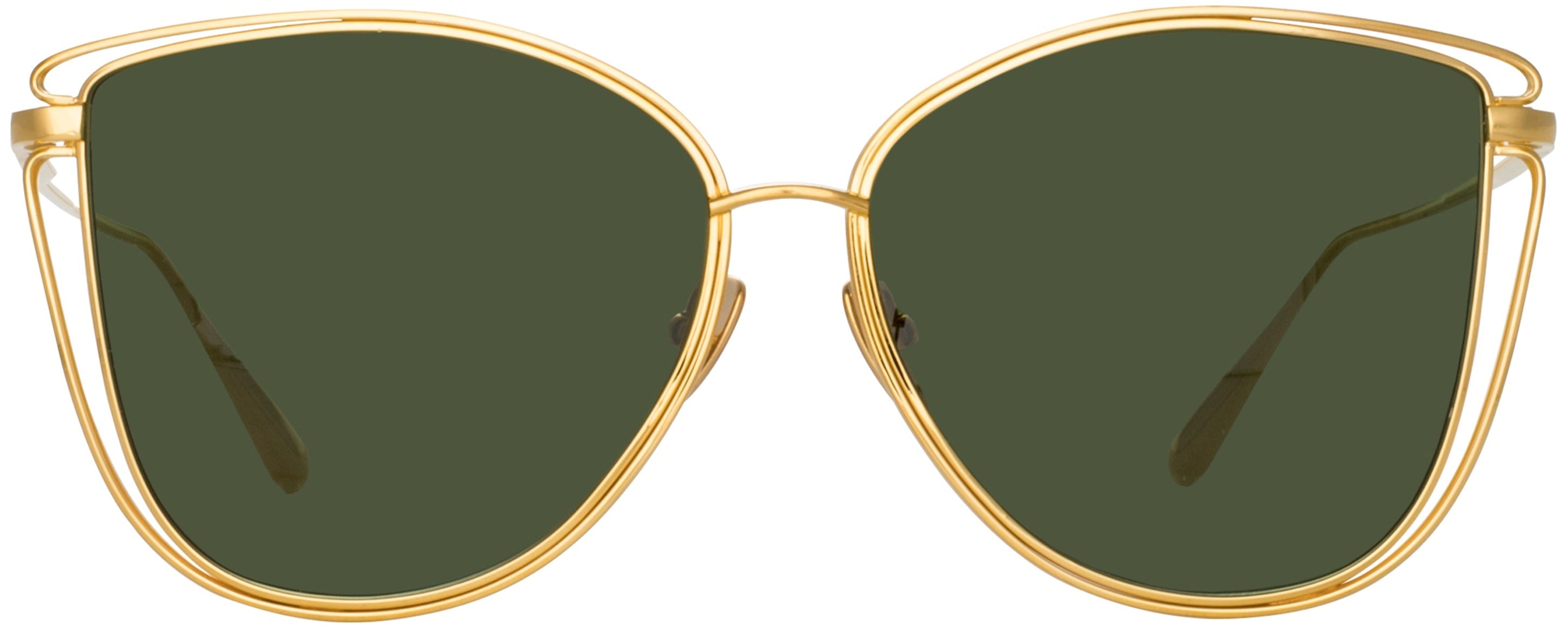 Linda Farrow Dinah LFL1422/3 yellow gold sunglasses, front view