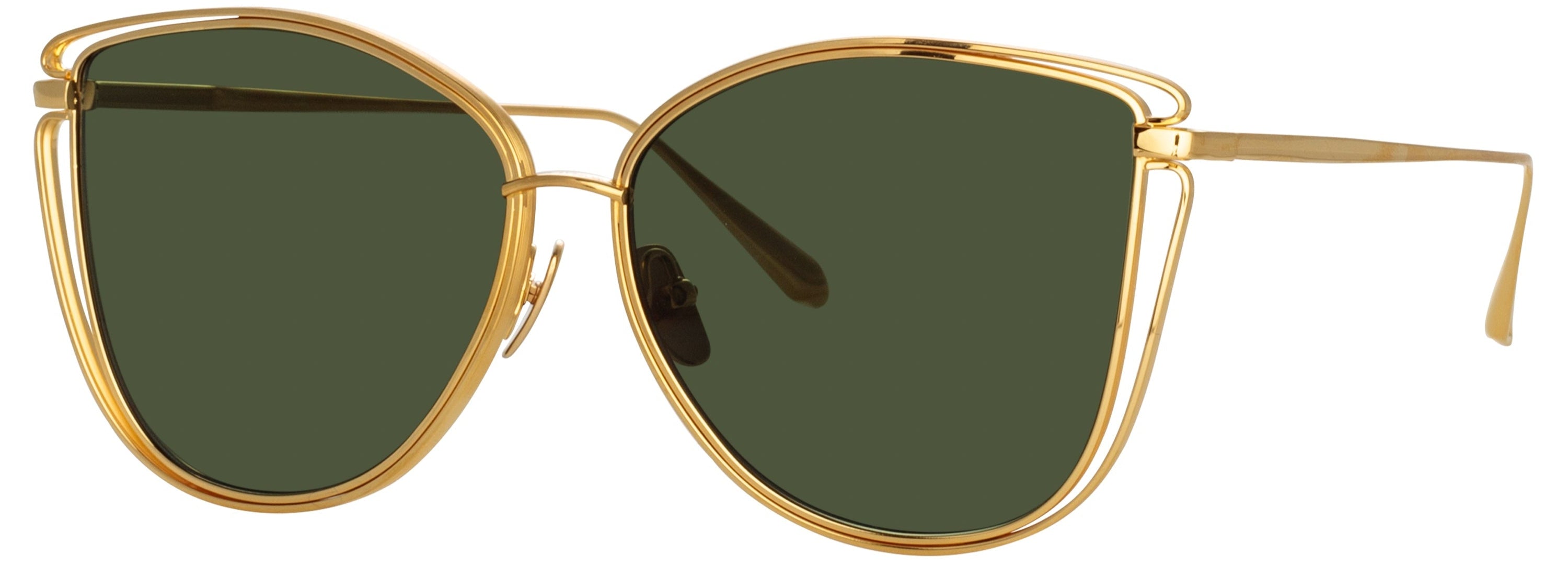 Linda Farrow Dinah LFL1422/3 yellow gold sunglasses, angle view