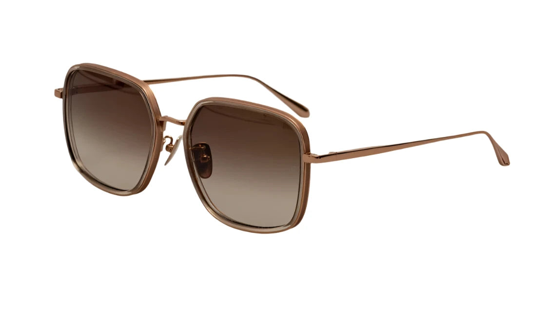 Linda Farrow LFL1581S ALICIA 005 Ash/Rose Gld/Mocha Grad